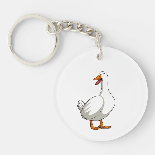 Cute Duck Design Men Waterfowl Bird Pet Duck Lover Key Ring (Front)