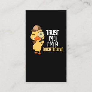 Cute Duck Detective Animal Humour Duck Lover Business Card