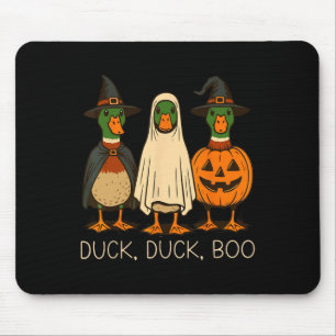 Cute Duck Duck Boo Funny Spooky Goose Halloween Fa Mouse Pad