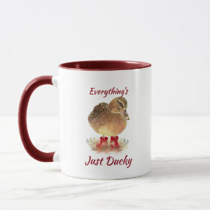 Cute Duck Fun Quote " Everything is Just Ducky"    Mug