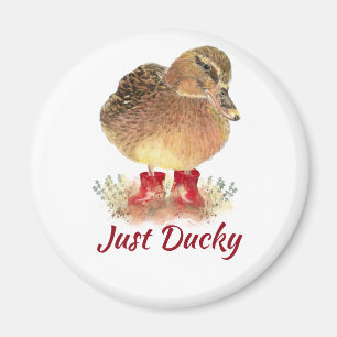 Cute Duck Fun Quote "Just Ducky" Magnet