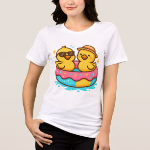 Cute Duck in Floatie – Funny Summer Vibes T-Shirt Tri-Blend Shirt