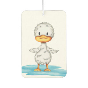 Cute Duck in Puddle Illustrated  Car Air Freshener