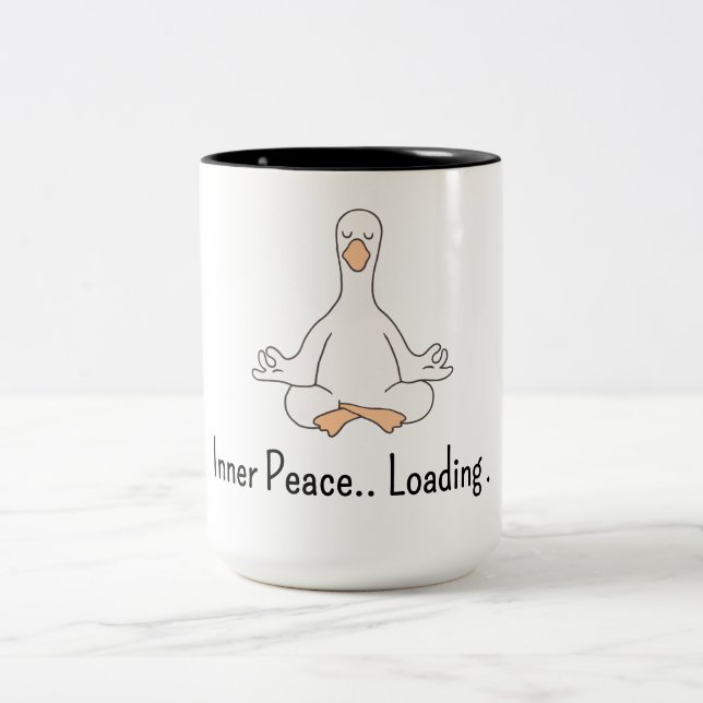 Cute Duck "Inner Peace Loading" Mug – Funny  (Center)
