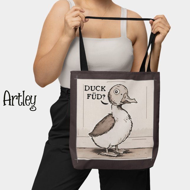 Cute Duck Joke Animal Humor Scandinavian Pun Tote Bag (Creator Uploaded)