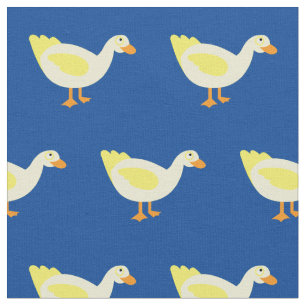 Cute Duck Kid Baby Nursery Blue Fabric