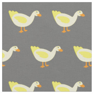 Cute Duck Kid Baby Nursery Grey Fabric