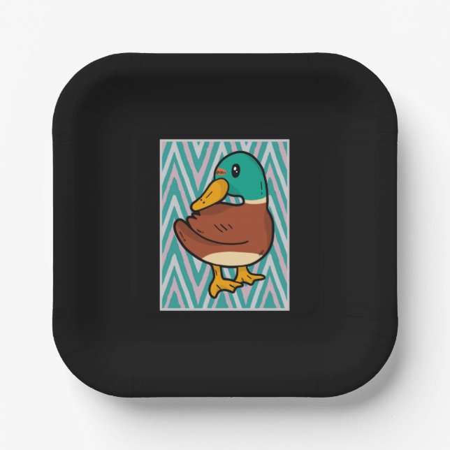 Cute Duck  Paper Plate (Front)