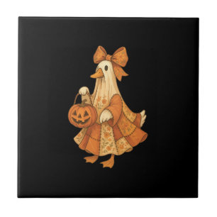 Cute Duck Patchwork Halloween Party Ceramic Tile