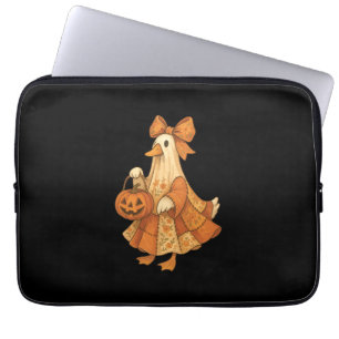 Cute Duck Patchwork Halloween Party Laptop Sleeve