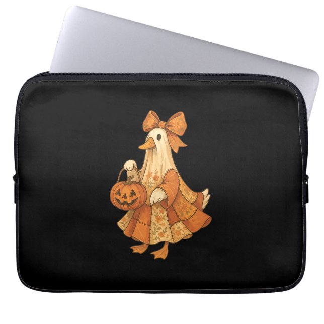 Cute Duck Patchwork Halloween Party Laptop Sleeve (Front)
