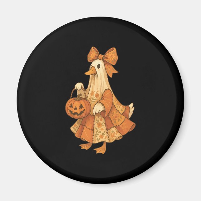 Cute Duck Patchwork Halloween Party Magnet (Front)