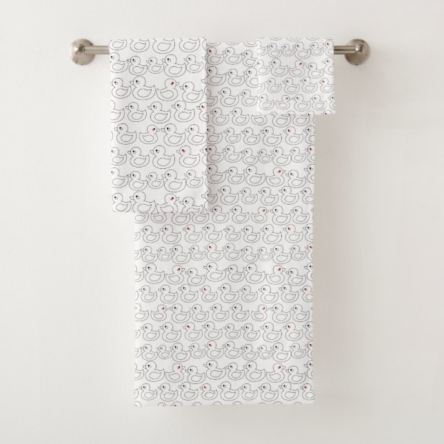 Cute Duck Pattern Bath Towel Set (Insitu)