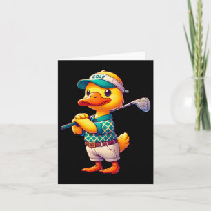 Cute Duck Playing Golf Golfer Golfing Men Women Ki Card