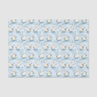 Cute Duck Pond Baby Boy Pattern,Watercolor Nursery Tissue Paper