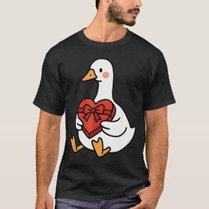 Cute Duck Preppy Silly Just Goose Valentine Love T-Shirt