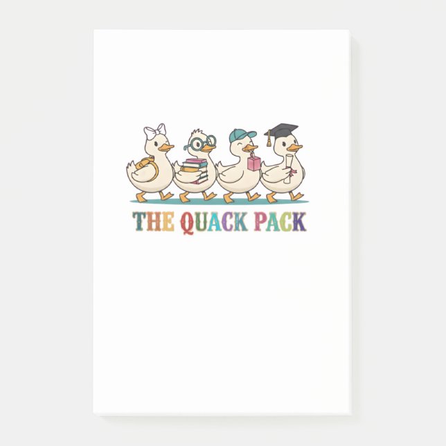 Cute Duck Squad Back to School Design Post-it Notes (Front)