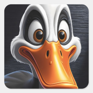 Cute duck. square sticker