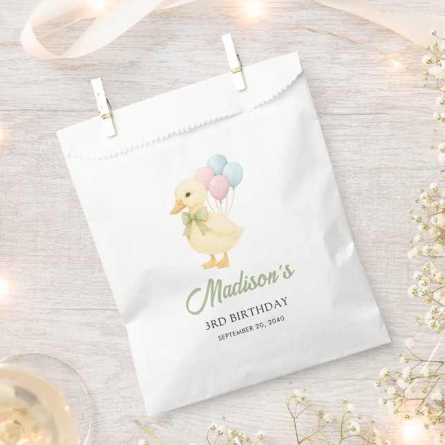 Cute Duck Theme Kids Birthday Party Favour Bag (Clipped)