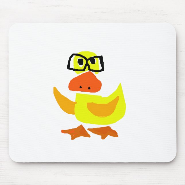 Cute Duck Wearing Glasses Art Mouse Pad (Front)