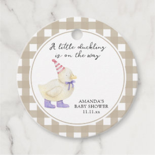 Cute Duckling Baby Shower Favour Tags