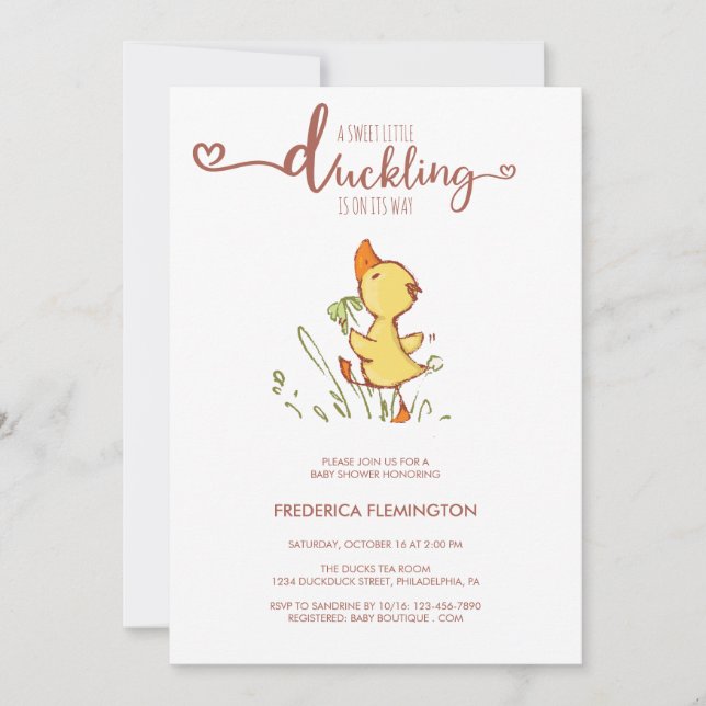 Cute Duckling Baby Shower Invitation (Front)