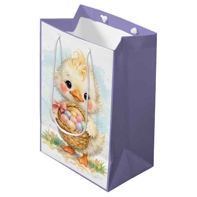 Cute Duckling Easter Egg Party Medium Gift Bag (Front Angled)