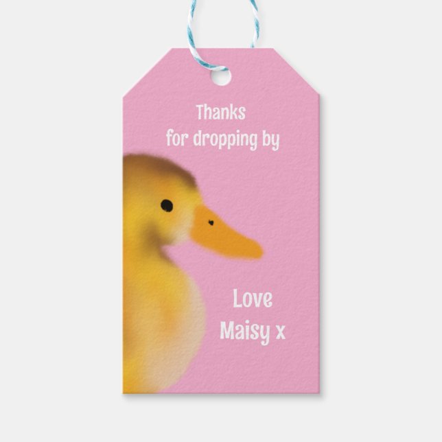 Cute Duckling Favour Gift Tags (Front)