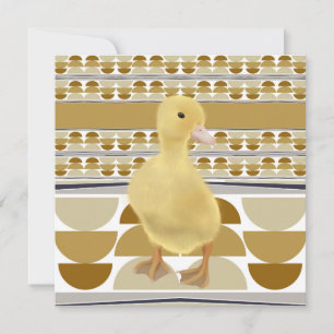 Cute Duckling Golden Brown Semi Circle Geometric