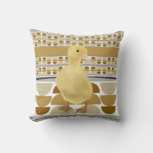 Cute Duckling Golden Brown Semi Circle Geometric Cushion