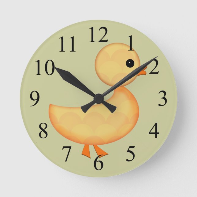 Cute Duckling Wall Clock For Kids (Front)