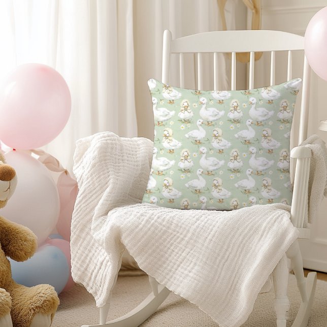 Cute Ducklings Wearing Bonnets Easter Nursery Cushion (Creator Uploaded)