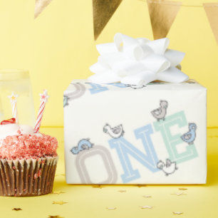 Cute Ducks Big One Boy 1st Birthday Gift Wrap