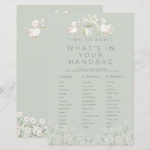 Cute Ducks & Daisies Handbag Baby Shower Games