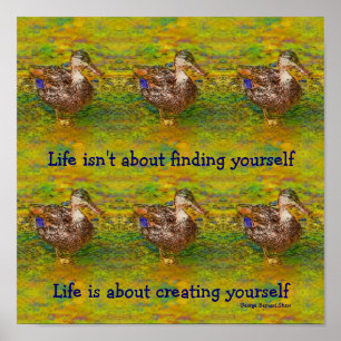 Cute Ducks Life Inspirational Quote Poster