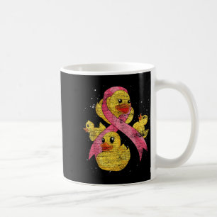 Cute Ducky nk Ribbon Rubber Duck Breast Cancer Coffee Mug
