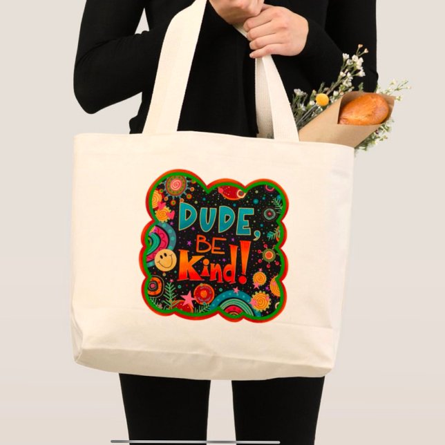 Cute Dude Be Kind Inspirivity Tote Bag (Creator Uploaded)