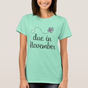 Cute Due In November Announcement T-shirt