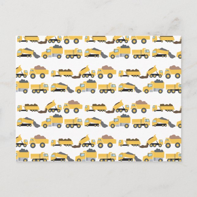 Cute Dump Trucks Construction Trucks  Holiday Postcard (Front)