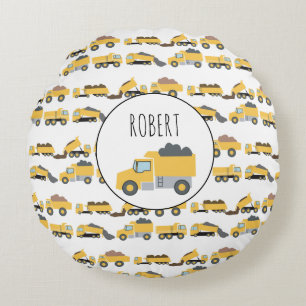 Cute Dump Trucks Construction Trucks  Round Cushion