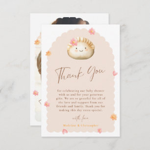 Cute Dumpling Baby Shower Photo Thank You Card