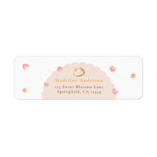 Cute Dumpling Floral Baby Shower Return Address Label