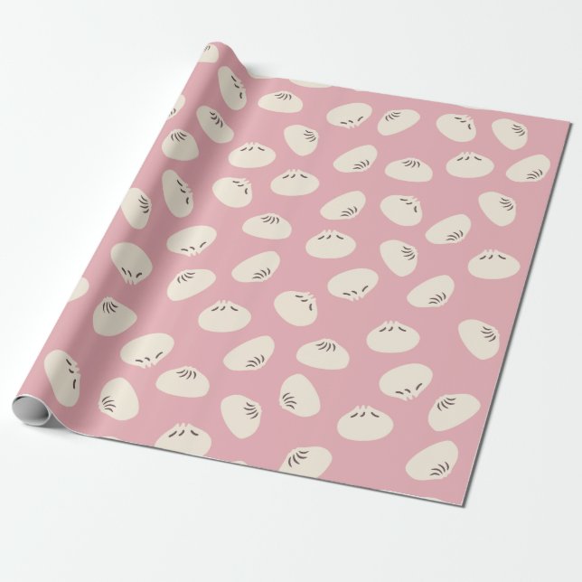 Cute Dumplings Wrapping Paper (Unrolled)
