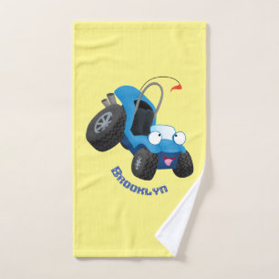 Cute dune buggy off road vehicle cartoon bath towel set