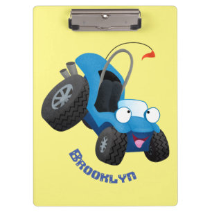 Cute dune buggy off road vehicle cartoon  clipboard