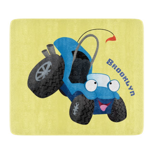 Cute dune buggy off road vehicle cartoon  cutting board (Front)