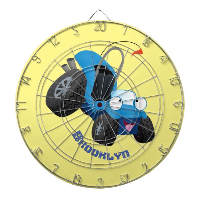 Cute dune buggy off road vehicle cartoon  dartboard (Front)
