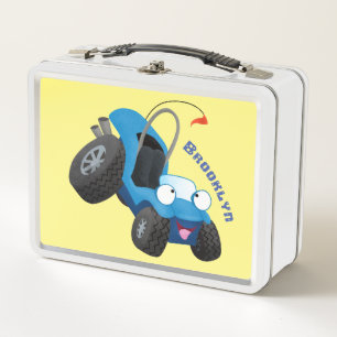 Cute dune buggy off road vehicle cartoon metal lunch box