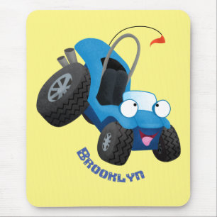 Cute dune buggy off road vehicle cartoon mouse pad