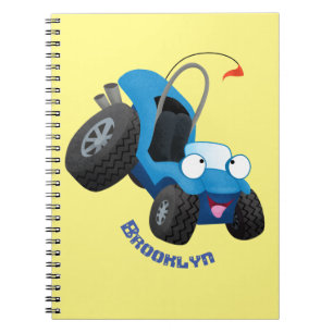 Cute dune buggy off road vehicle cartoon notebook